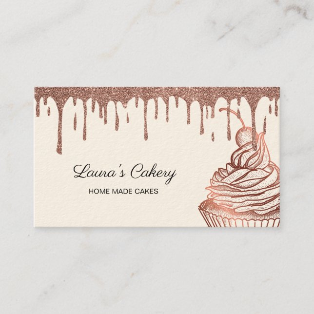 Tarjeta De Visita Pasteles y dulces pasteles caseros Panadería con o (Anverso)