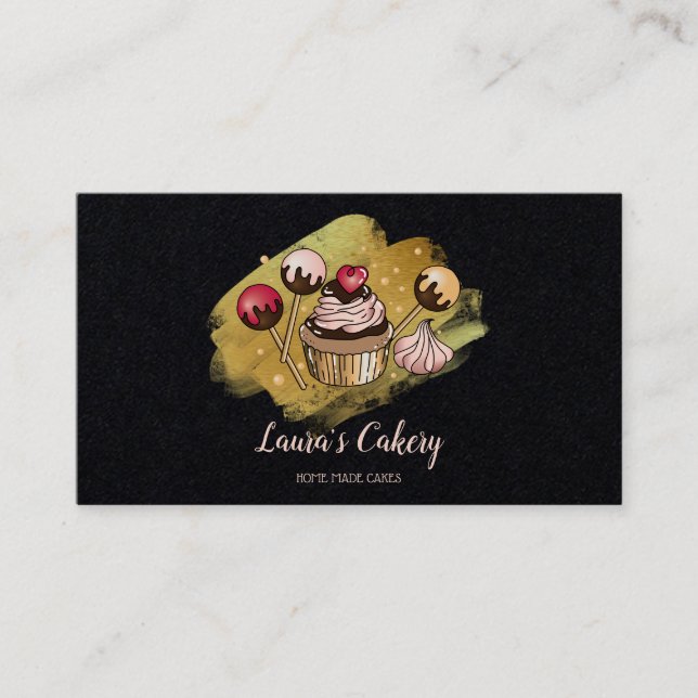 Tarjeta De Visita Pasteles y dulces pasteles caseros Panadería con o (Anverso)