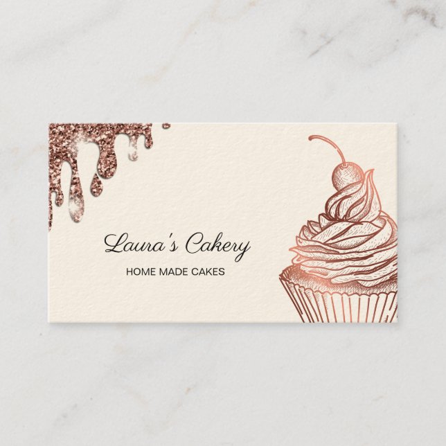 Tarjeta De Visita Pasteles y dulces pasteles caseros Panadería con o (Anverso)