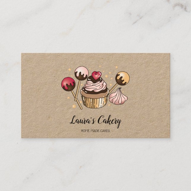 Tarjeta De Visita Pasteles y dulces pasteles caseros Panadería con o (Anverso)