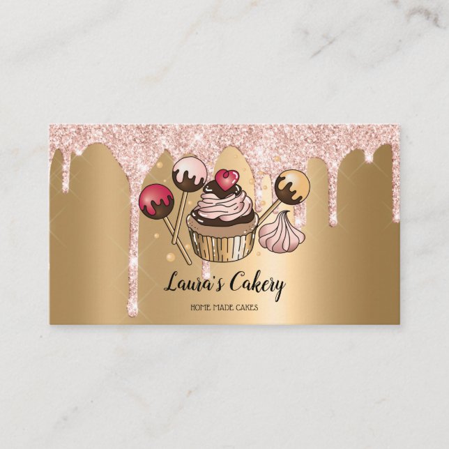 Tarjeta De Visita Pasteles y dulces pasteles caseros Panadería con o (Anverso)