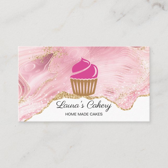 Tarjeta De Visita Pasteles y dulces pasteles caseros Panadería Cute  (Anverso)