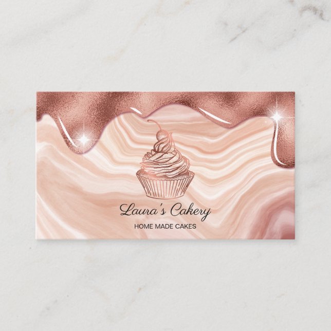 Tarjeta De Visita Pasteles y dulces Pasteles Caseros Panadería Rústi (Anverso)