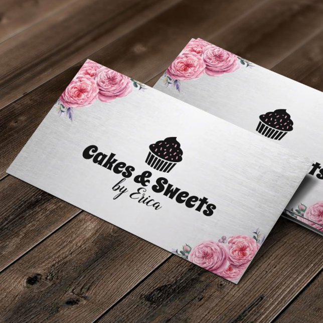 Tarjeta De Visita Pasteles y dulces Pasteles Hogar Panadería Floral  (Subido por el creador)