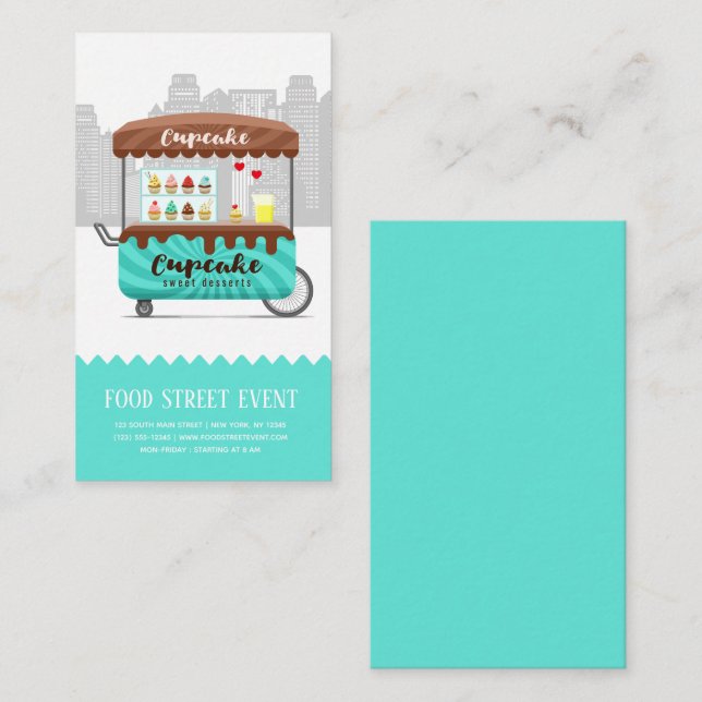 Tarjeta De Visita Pastelitos de calle de comida postres dulces (Anverso / Reverso)