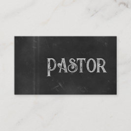 Tarjeta De Visita Pastor Black Grunge Chalkboard2 Iglesia