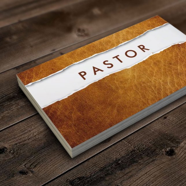 Tarjeta De Visita Pastor creativo de papel desgarrado (Subido por el creador)