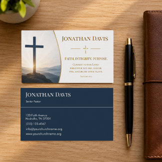 Tarjeta De Visita Pastor Cristiano Fe Integridad Propósito