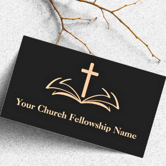 Tarjeta De Visita Pastor de iglesia con el logotipo de la cruz bíbli