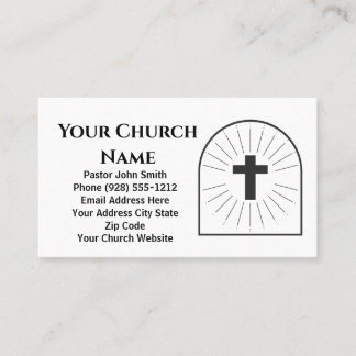 Tarjeta De Visita Pastor de iglesia con logotipo de la Cruz Negra