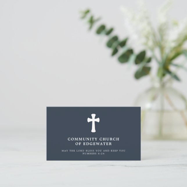 Tarjeta De Visita Pastor de Iglesia Cristiana (Anverso de pie)
