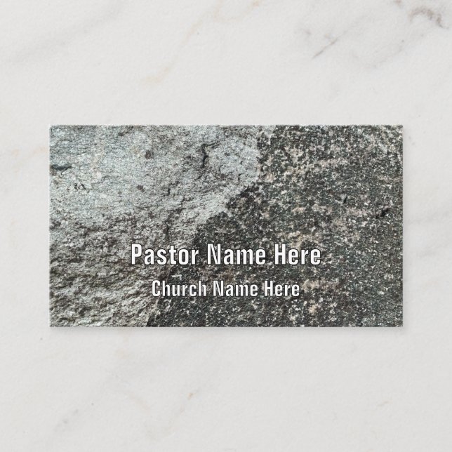 Tarjeta De Visita Pastor de Iglesia Cristiana de Granito de Rock Mod (Anverso)