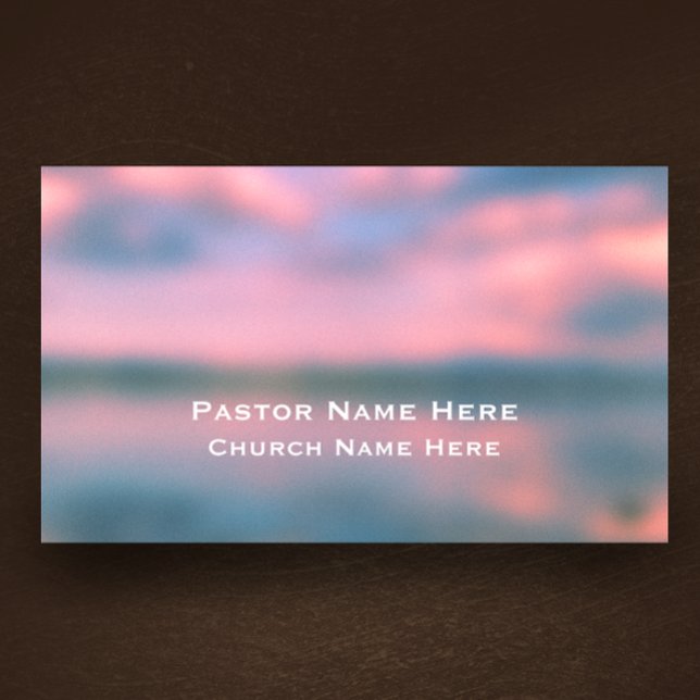 Tarjeta De Visita Pastor de Iglesia Cristiana de Guay Moderno person (Personalize this original nature photograph for a unique business card. Sunset sky and lake blurred
)