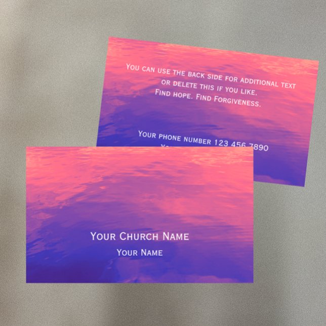 Tarjeta De Visita Pastor de Iglesia Cristiana Foto Natural Original (Unique original photography church pastor business card. Add custom text to back and front.)