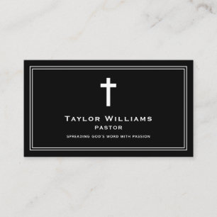 Tarjeta De Visita Pastor de Iglesia Cristiana Ministro Cruz Religios