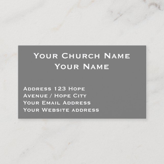 Tarjeta De Visita Pastor de Iglesia Cristiana Personalizado blanco g (Anverso)