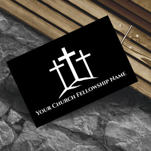 Tarjeta De Visita Pastor de Iglesia de los Tres Cruces Blancos