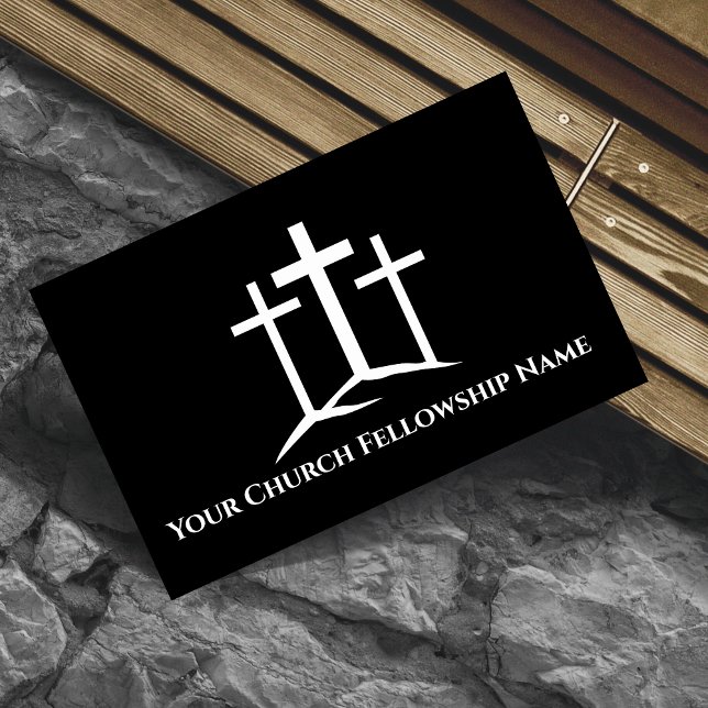 Tarjeta De Visita Pastor de Iglesia de los Tres Cruces Blancos (Three White Crosses Church Pastor Business Cards)