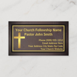Tarjeta De Visita Pastor de Iglesia Grunge Gold