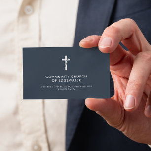 Tarjeta De Visita Pastor de Iglesia Moderna Armada Mínima de Fe