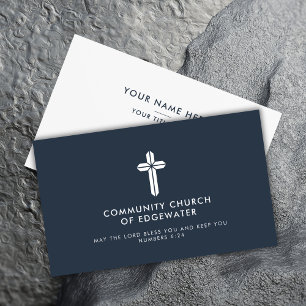 Tarjeta De Visita Pastor de Iglesia Moderna Mínima Navía de Cruz Rel