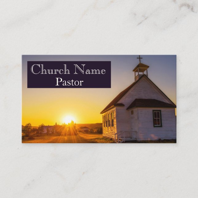Tarjeta De Visita Pastor de Iglesia Rustica del Amanecer Abierto (Anverso)
