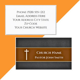 Tarjeta De Visita Pastor de la Iglesia Cristiano de Cuero NEGRO