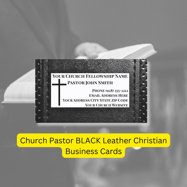 Tarjeta De Visita Pastor de la Iglesia Cristiano de Cuero NEGRO (Subido por el creador)