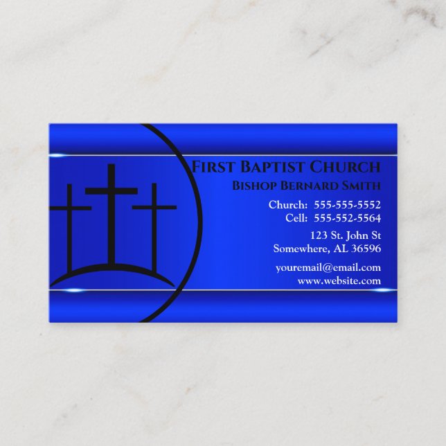 Tarjeta De Visita Pastor de la Iglesia de la Cruz Azul o Deacon (Anverso)