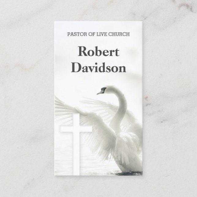 Tarjeta De Visita Pastor De La Iglesia De La Cruz Blanca Y Del Ave D (Anverso)