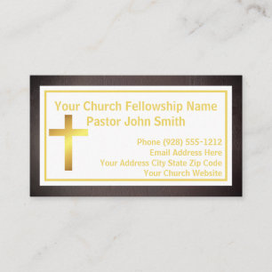 Tarjeta De Visita Pastor de la Iglesia Grunge Black Gold