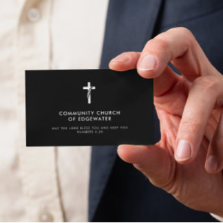 Tarjeta De Visita Pastor de la Iglesia Moderno Mínimo Fe de la Cruz