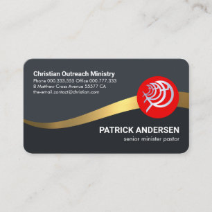 Tarjeta De Visita Pastor de Olas de Oro Azul Oscuro
