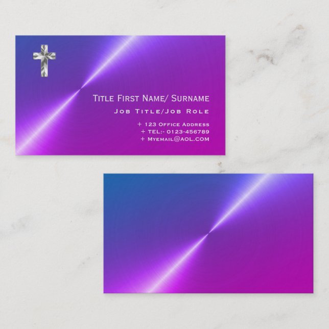 Tarjeta De Visita Pastor de Sacerdote Moderno Ministro Clérigo Igles (Anverso / Reverso)