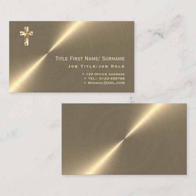 Tarjeta De Visita Pastor de Sacerdotes Modernos Ministro Deacon Fait (Anverso / Reverso)