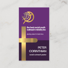 Tarjeta De Visita Pastor del Ministerio de Pesca de la Cruz de Oro