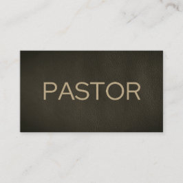 Tarjeta De Visita Pastor Faded Black Distresal Leather Church