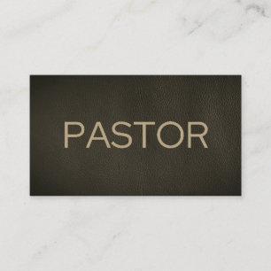 Tarjeta De Visita Pastor Faded Black Distresal Leather Church