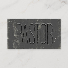 Tarjeta De Visita Pastor Gray Grunge Chalkboard Church