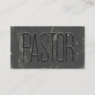 Tarjeta De Visita Pastor Gray Grunge Chalkboard Church