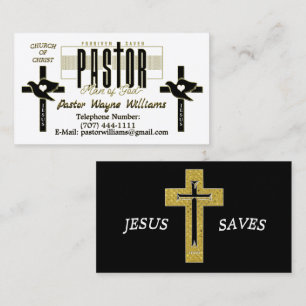 Tarjeta De Visita Pastor/Iglesia Personalizada