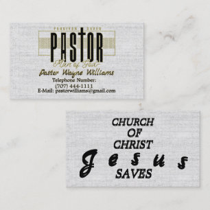 Tarjeta De Visita Pastor/Iglesia Personalizada