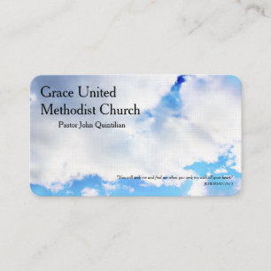 Tarjeta De Visita Pastor Ministro cristiano del cielo azul nublado