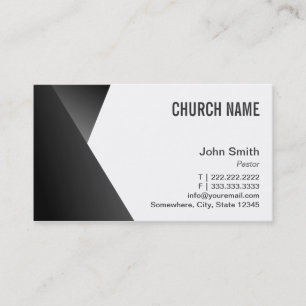 Tarjeta De Visita Pastor negro y blanco agudo moderno