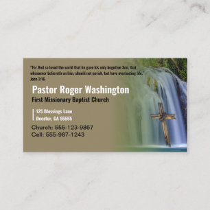 Tarjeta De Visita Pastor o Deacon Cross cascada Church