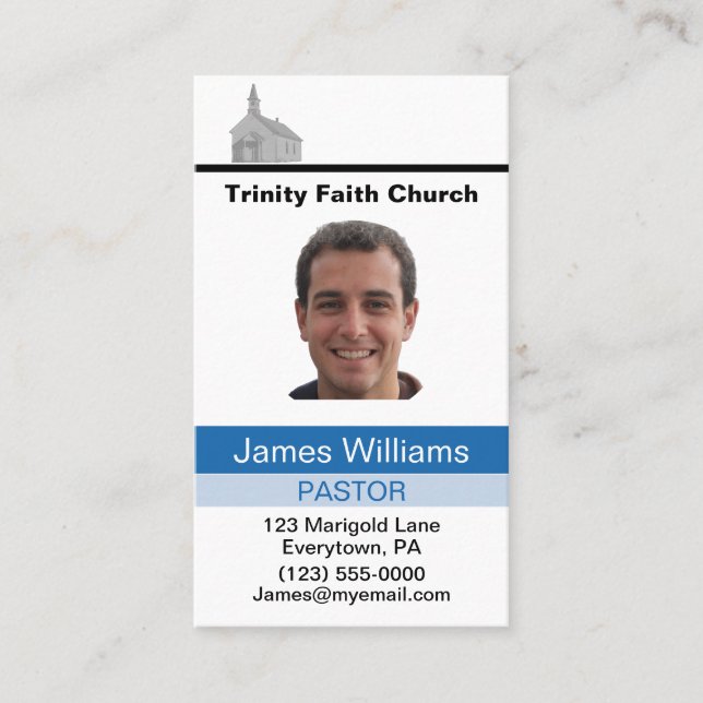 Tarjeta De Visita Pastor Personalizado (Anverso)