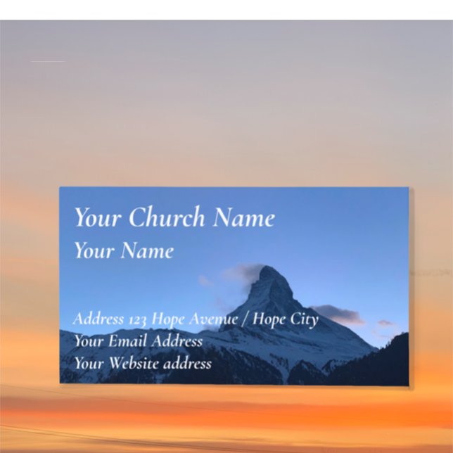 Tarjeta De Visita Pastor religioso cristiano de montaña escénica (Personalize this custom business card or invitation card with Church, name or Chrisitian Bible verse)