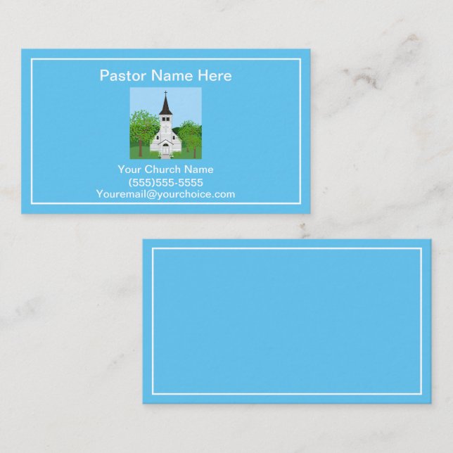 Tarjeta De Visita Pastor Y Iglesia (Anverso / Reverso)