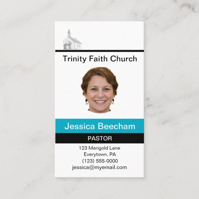 Tarjeta De Visita Pastora Personalizada (Anverso)