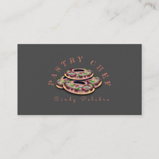Tarjeta De Visita Pastry Chef Bakery Baking Business Card (Anverso)